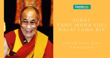 Surat Yang Maha Suci Dalai Lama XIV untuk Palu dan Donggala