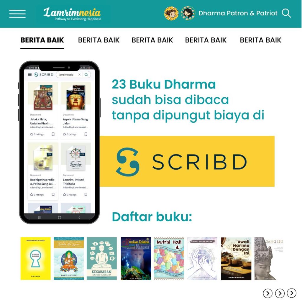 23 Buku Dharma sudah bisa dibaca tanpa dipungut biaya di SCRIBD.